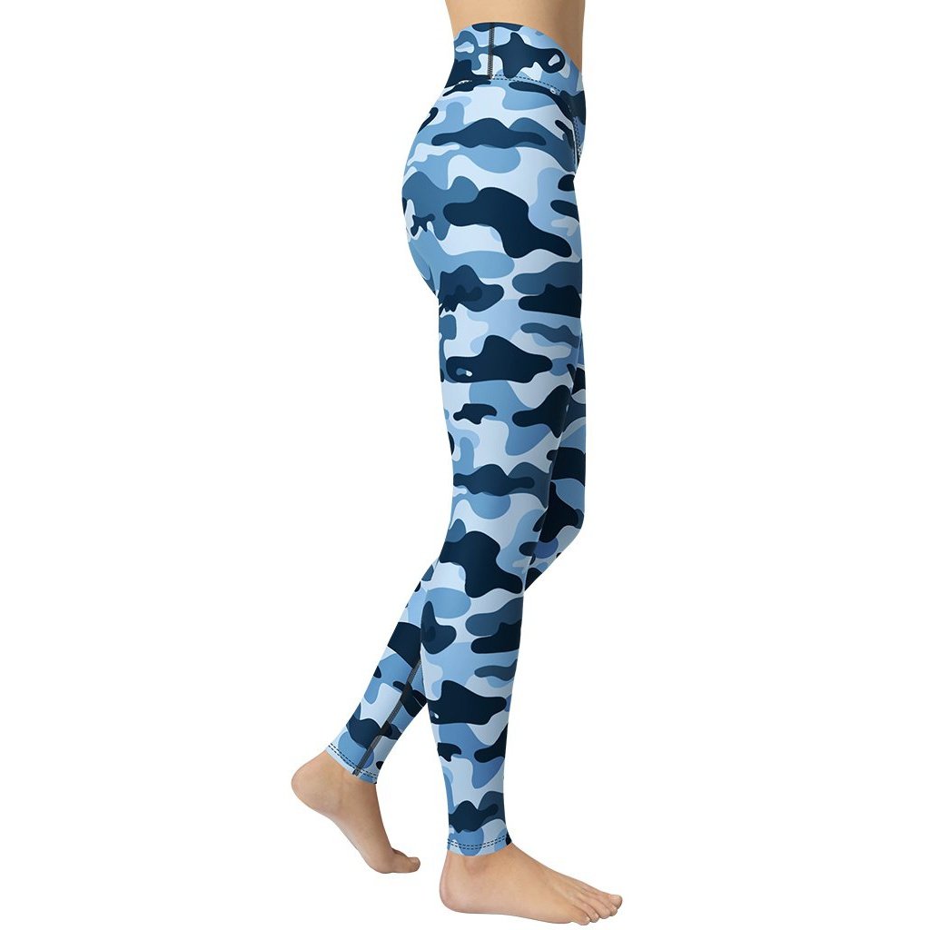Blue Camo Yoga Leggings
