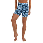 Blue Camo Yoga Shorts