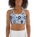 Blue Eye Pattern Sports Bra