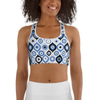 Blue Eye Pattern Sports Bra