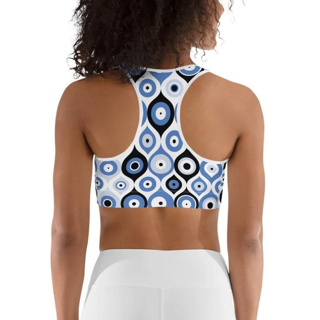 Blue Eye Pattern Sports Bra