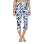 Blue Eye Pattern Yoga Capris