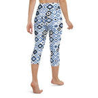 Blue Eye Pattern Yoga Capris