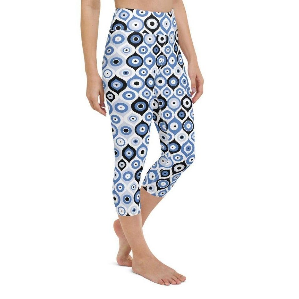 Blue Eye Pattern Yoga Capris