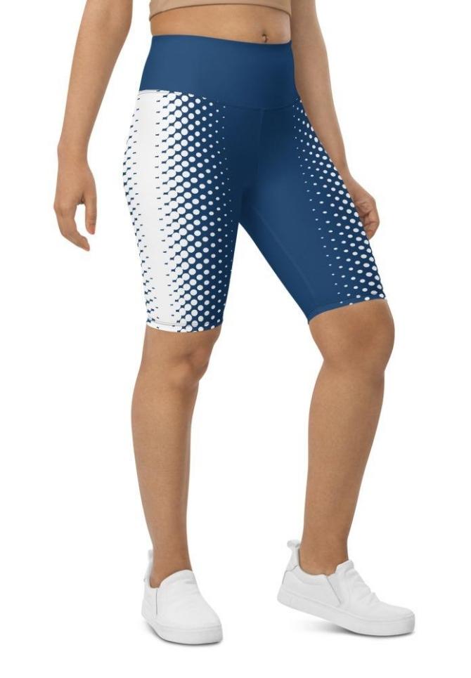 Blue Optical Illusion Biker Shorts