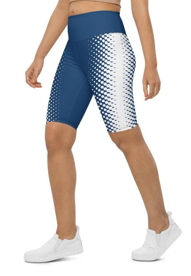Blue Optical Illusion Biker Shorts