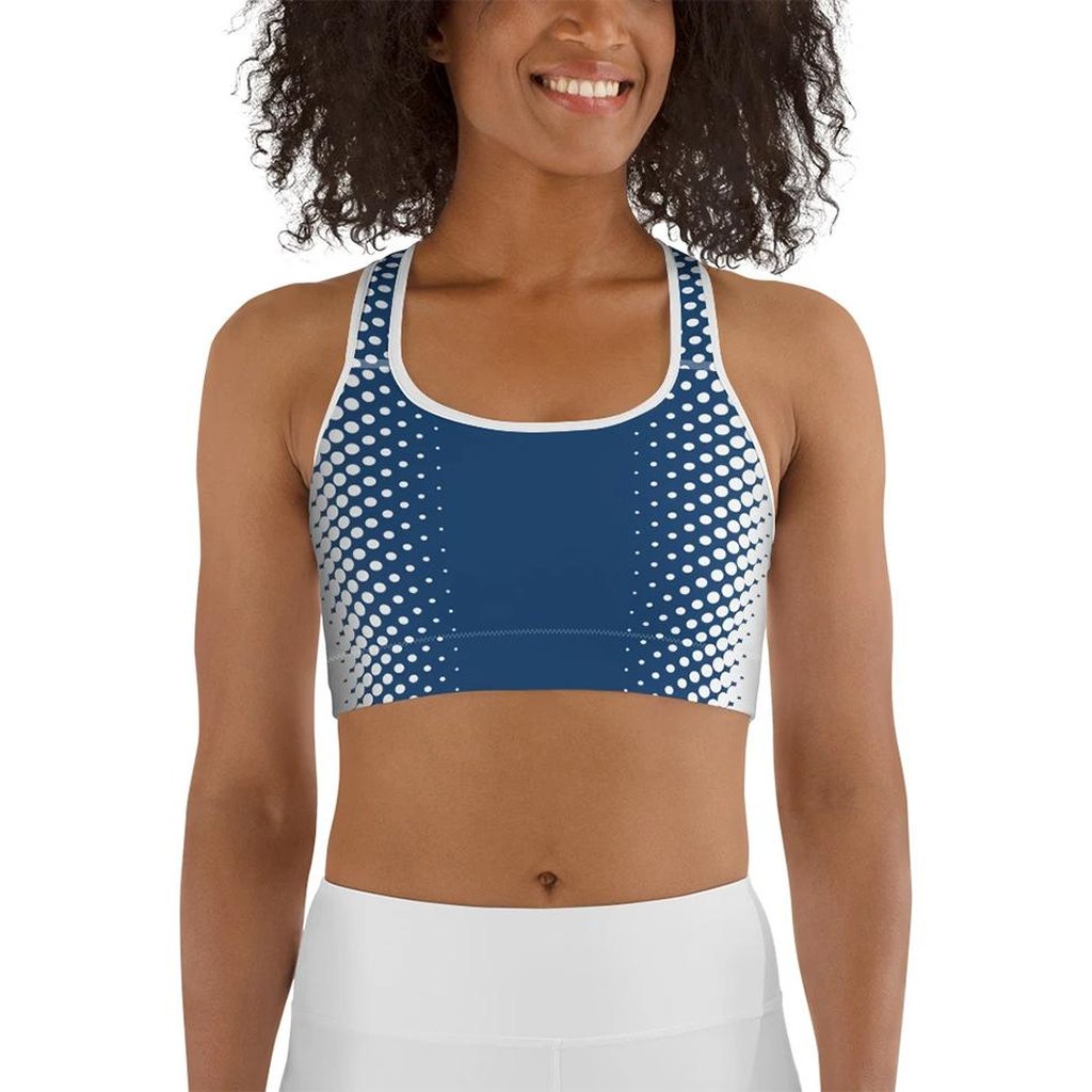 Blue Optical Illusion Sports Bra