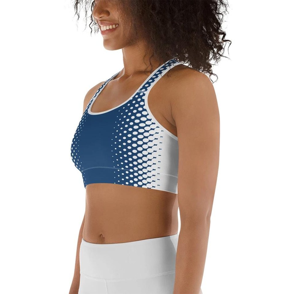 Blue Optical Illusion Sports Bra