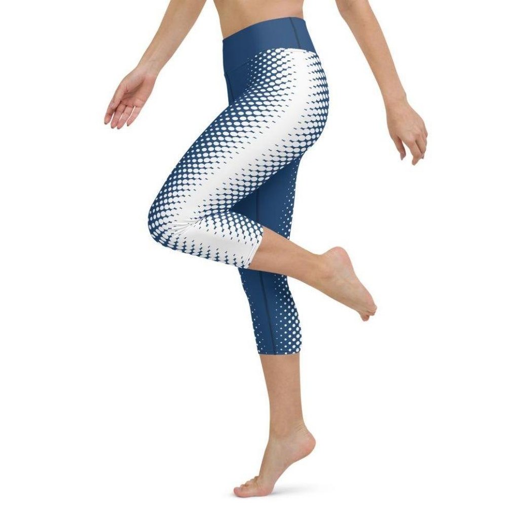 Blue Optical Illusion Yoga Capris