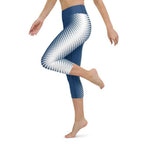 Blue Optical Illusion Yoga Capris