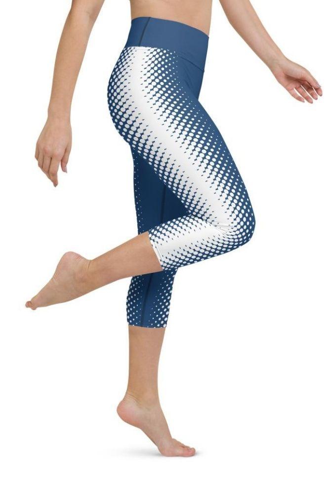 Blue Optical Illusion Yoga Capris