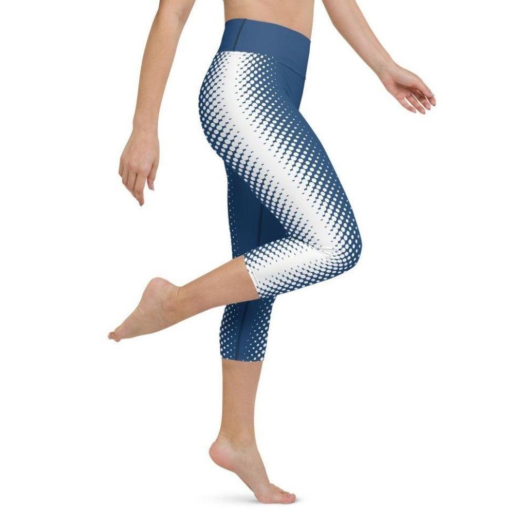 Blue Optical Illusion Yoga Capris
