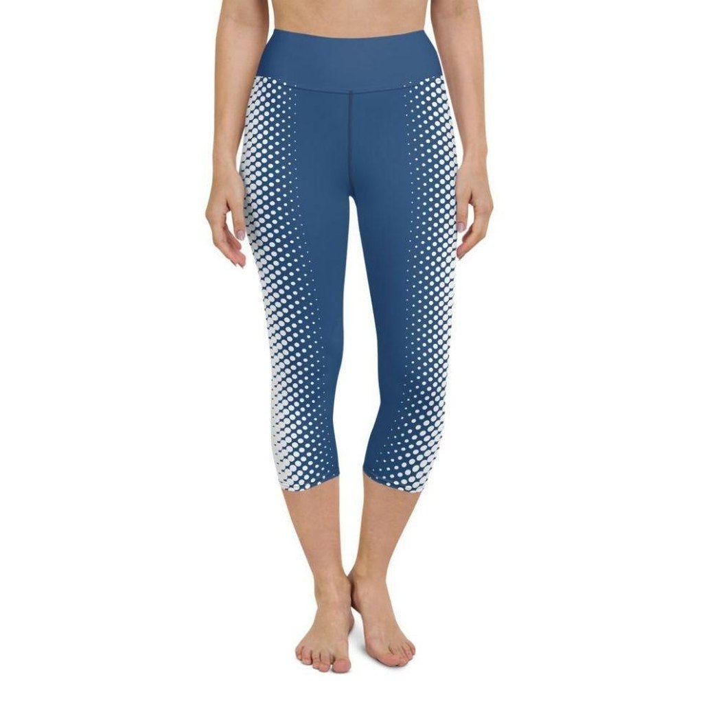 Blue Optical Illusion Yoga Capris