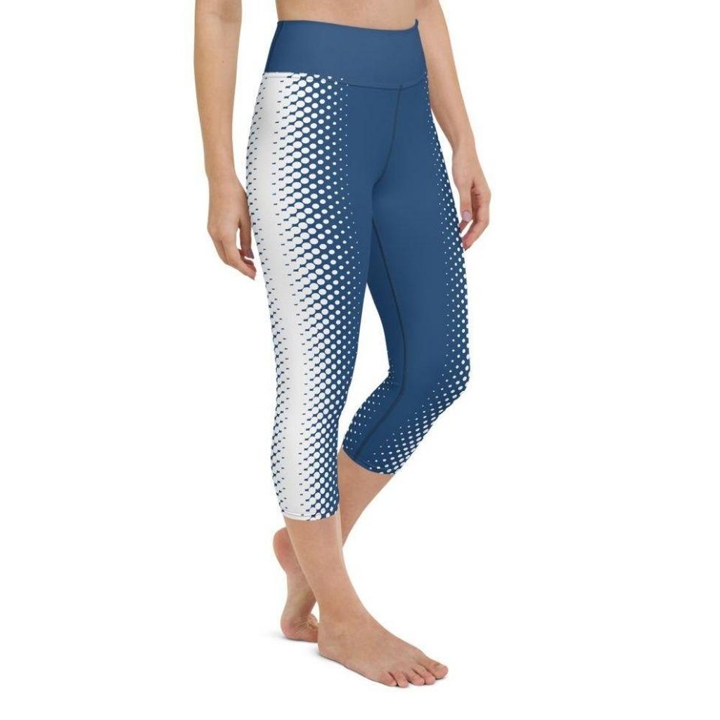 Blue Optical Illusion Yoga Capris