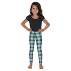 Blue Plaid Print Kid's Leggings