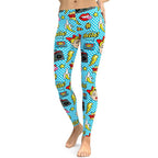 Blue Pop Art Pattern Leggings