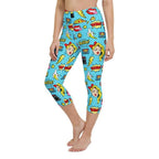 Blue Pop Art Pattern Yoga Capris