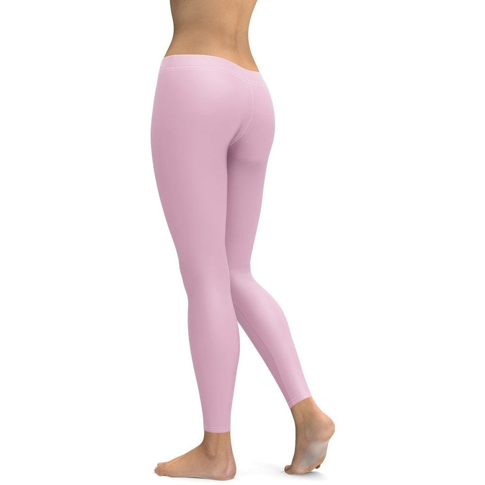 Blush Pink Leggings with Comfortable Waistband FIERCEPULSE