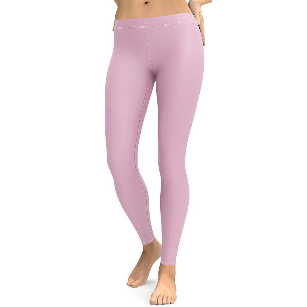 Blush Pink Leggings with Comfortable Waistband FIERCEPULSE