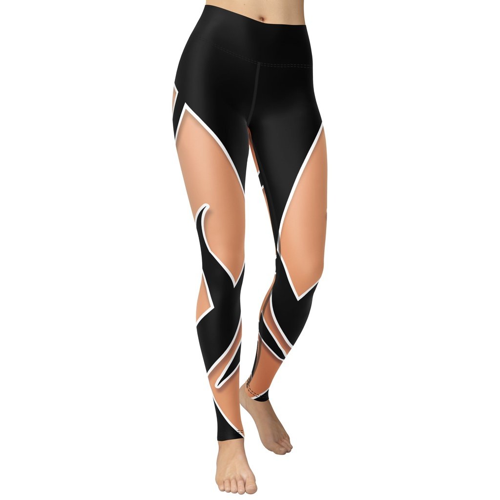 Cutout Leg High Waistband Stretchy Microknit Power Yoga Active Leggings –  TheMogan