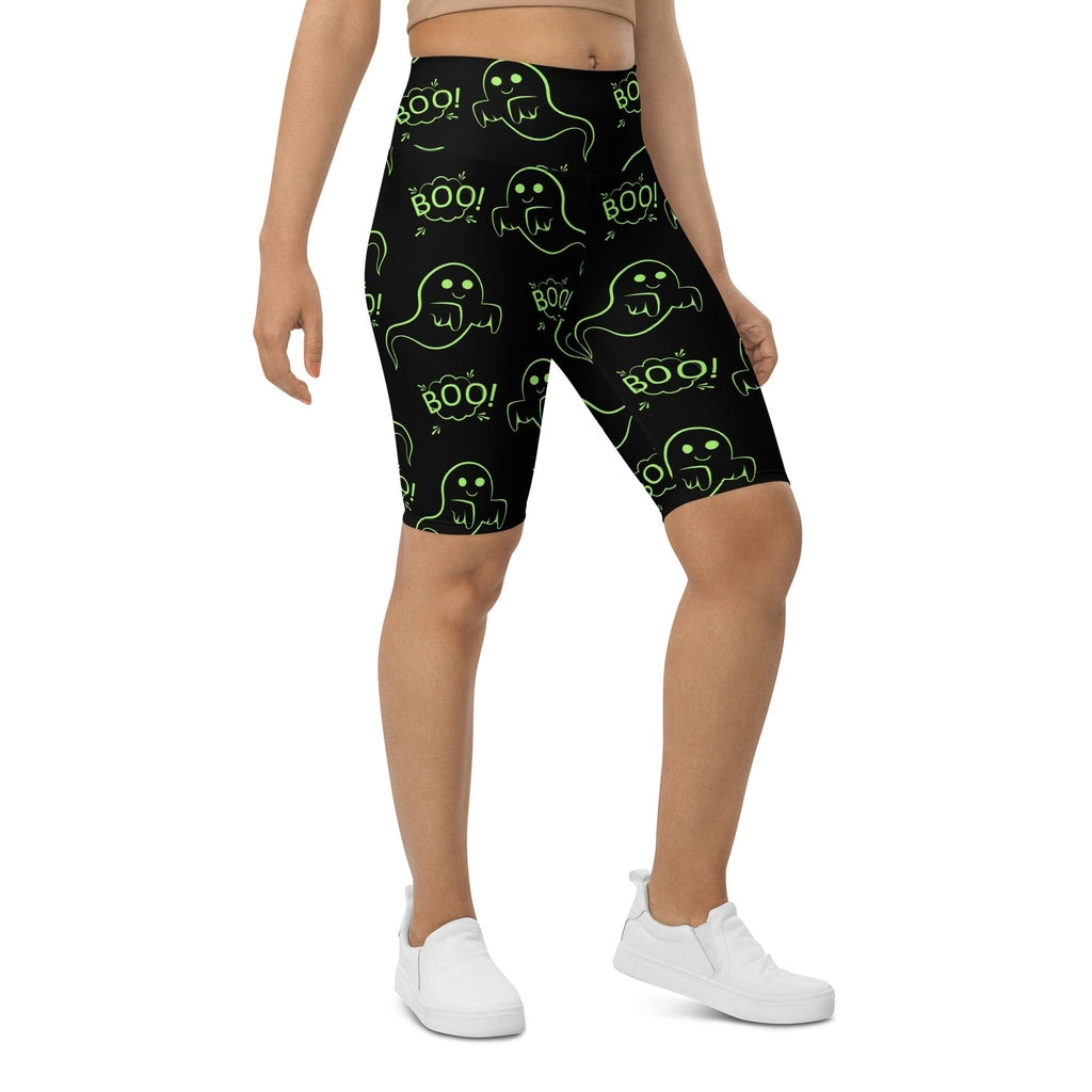 Boo Halloween Ghost Biker Shorts