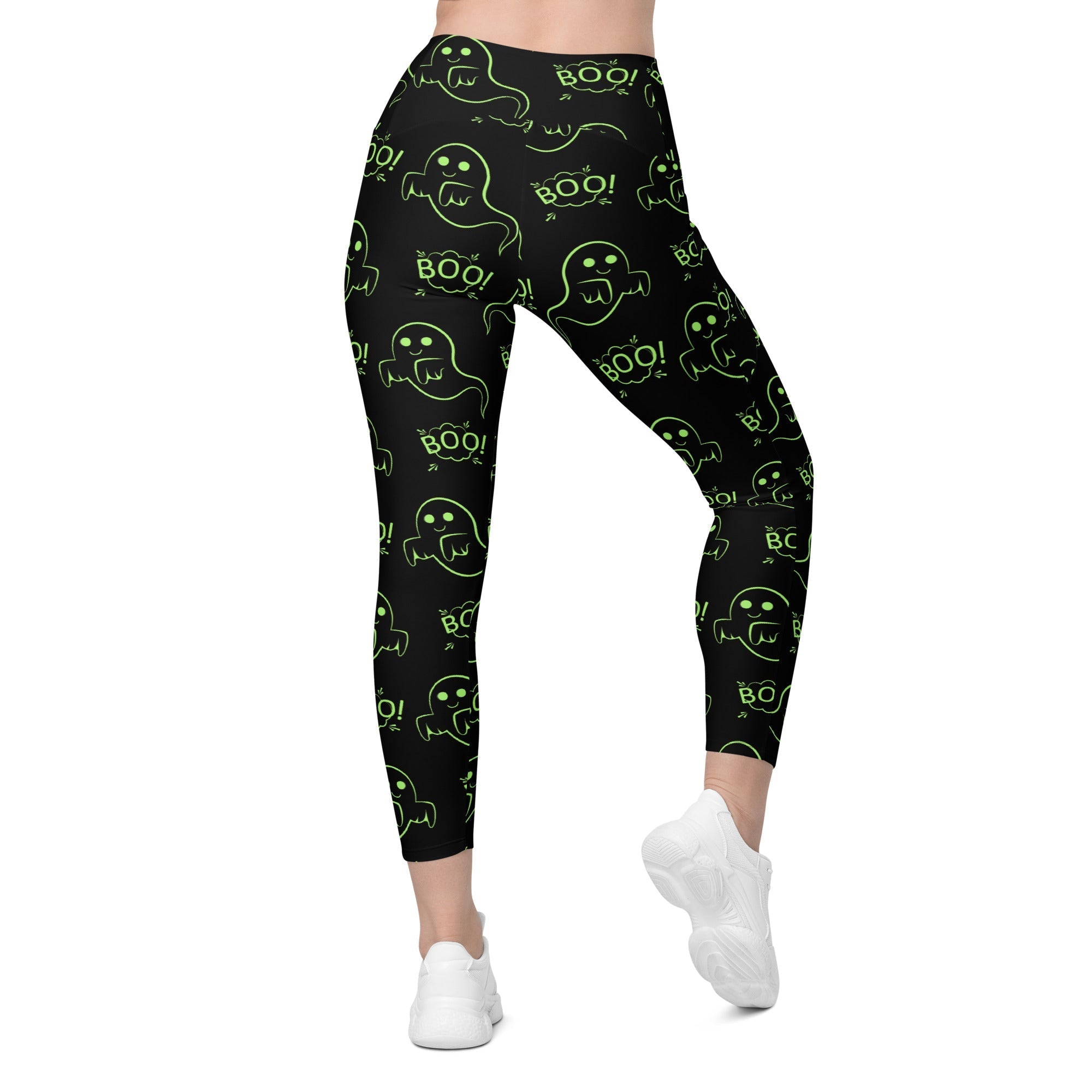 Boo Halloween Ghost Leggings With Pockets
