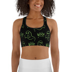 Boo Halloween Ghost Sports Bra