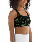 Boo Halloween Ghost Sports Bra