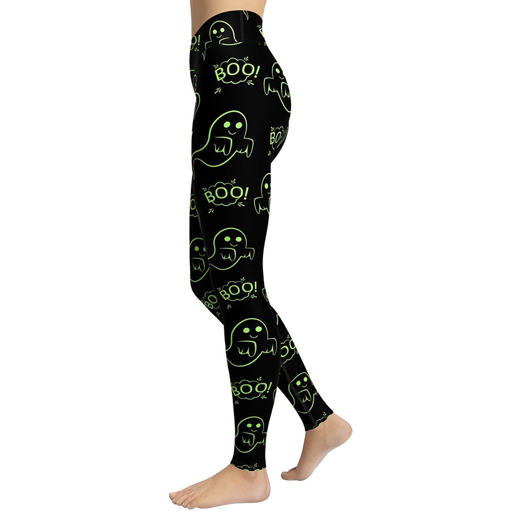 Boo Halloween Ghost Yoga Leggings