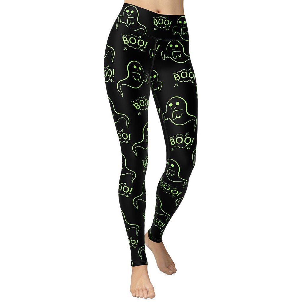 Boo Halloween Ghost Yoga Leggings: Women's Halloween Outfits | FIERCEPULSE