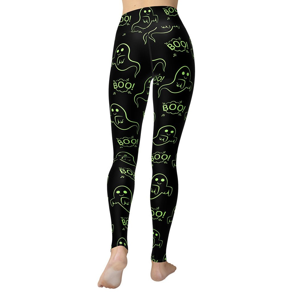 Boo Halloween Ghost Yoga Leggings