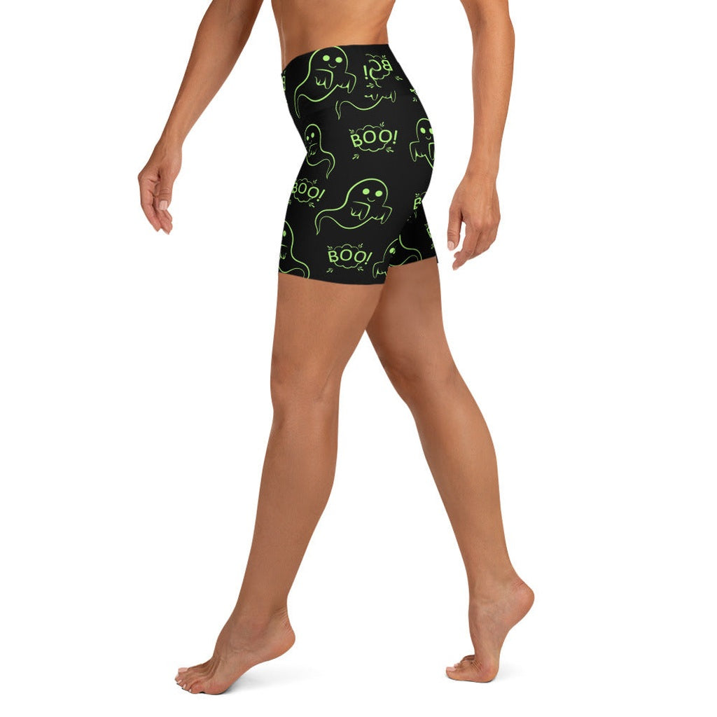 Boo Halloween Ghost Yoga Shorts