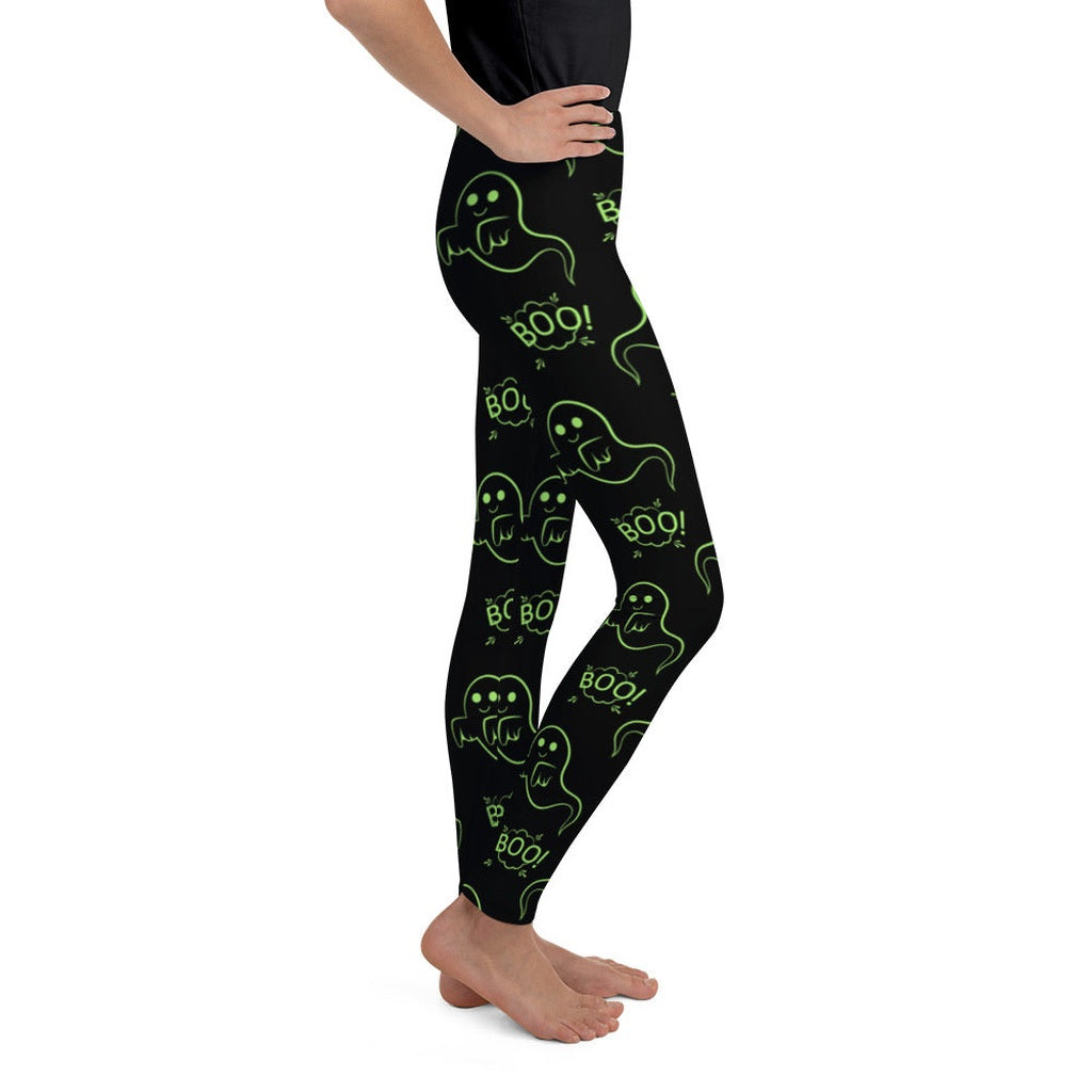 Boo Halloween Ghost Youth Leggings