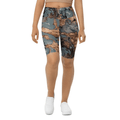 Bronze Marble Print Biker Shorts