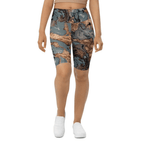 Bronze Marble Print Biker Shorts