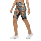 Bronze Marble Print Biker Shorts