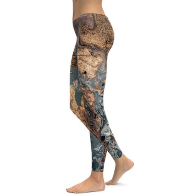 Bronze Marble Print Leggings