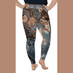 Bronze Marble Print Plus Size Leggings