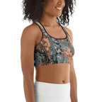 Bronze Marble Print Sports Bra