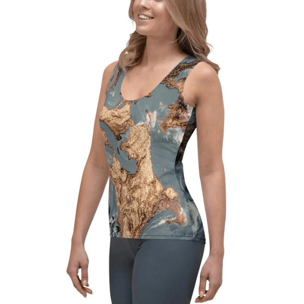 Bronze Marble Print Tank Top