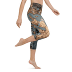 Bronze Marble Print Yoga Capris