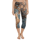 Bronze Marble Print Yoga Capris