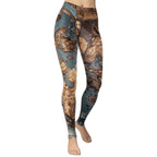 Bronze Marble Print Yoga Leggings
