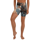 Bronze Marble Print Yoga Shorts