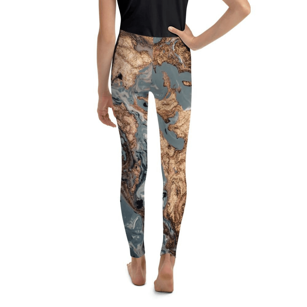 Bronze Marble Print Youth Leggings