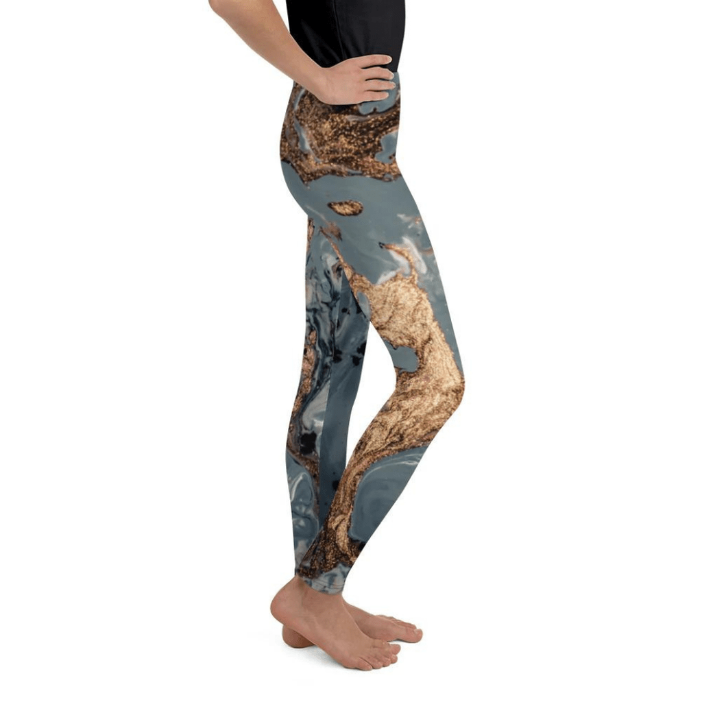 Bronze Marble Print Youth Leggings