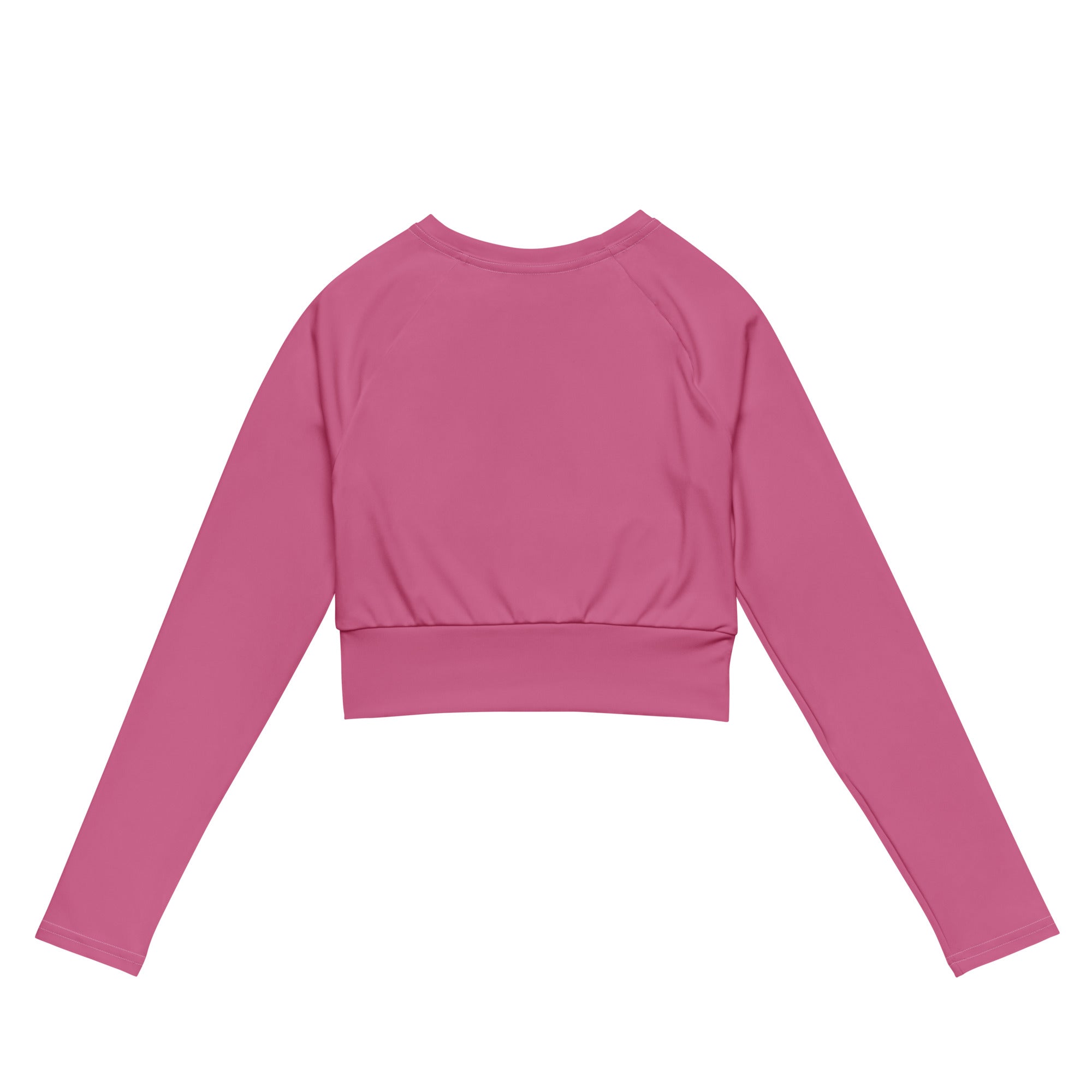 Bubblegum Pink Recycled Long-sleeve Crop Top
