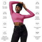 Bubblegum Pink Recycled Long-sleeve Crop Top