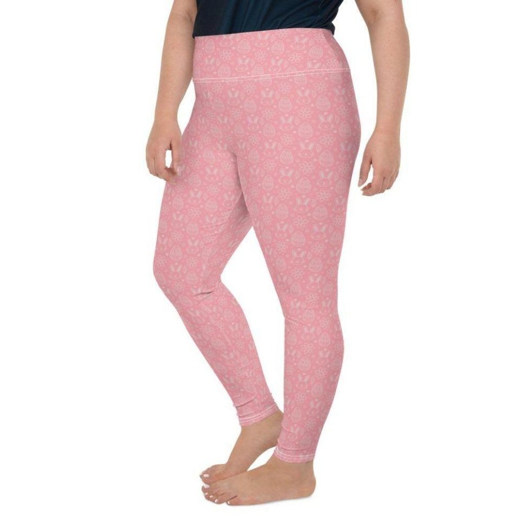 Bunny But* Easter Plus Size Leggings (Pink)