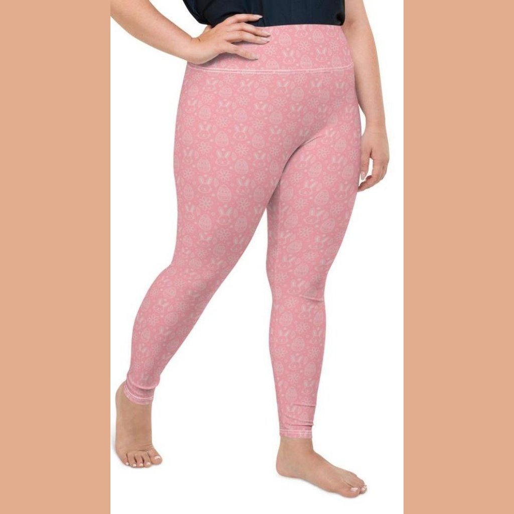 Bunny But* Easter Plus Size Leggings (Pink)
